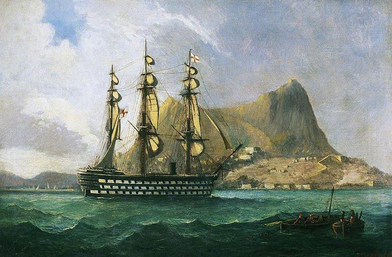 Henry J. Morgan HMS 'Marlborough' France oil painting art